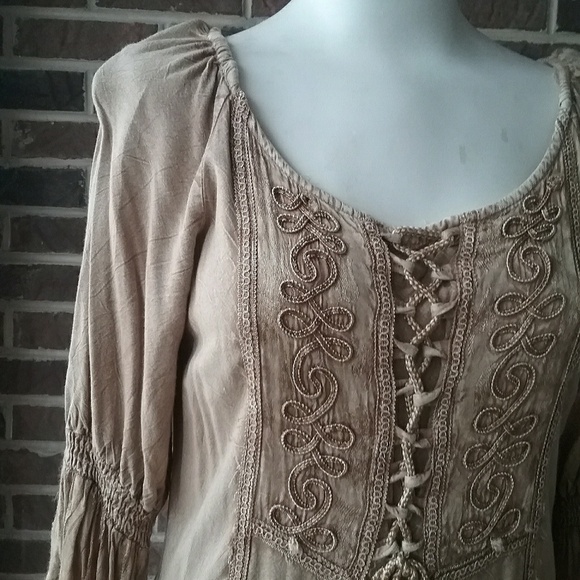 Rebellion Music Festival Tunic Top Taupe Size Med. - Picture 4 of 7